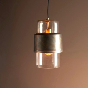 Decorative Ceiling Pendant Artisan Single, Bronze Patina, Clear Glass