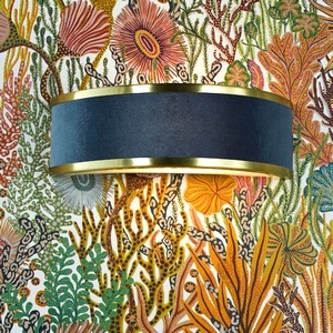 Ambient Wall Lighting Dar Alvaro Light, Brushed Brass, Blue Shade