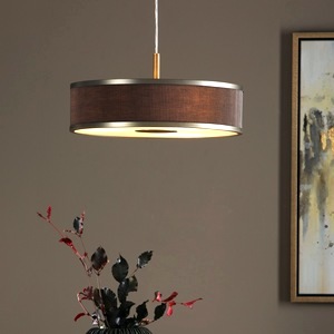 Ceiling Pendant Lamp Dar Alvaro Three Light, Bronze, Mushroom Shade