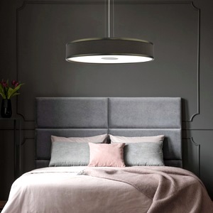 Ceiling Pendant Lamp Dar Alvaro Six Light, Bronze, Mushroom Shade