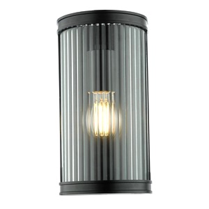 Bathroom Wall Lamp Dar Anund Light, Clear Ribbed Glass