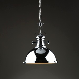 Dar Arona Pendant Ceiling Lamp Single Chrome Light, Glass Diffuser