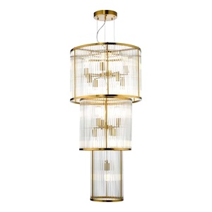Ceiling Chandelier Dar Eleanor 15 Light Glass, Natural Brass Ele1535