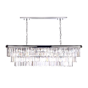Crystal Linear Ceiling Chandelier Dar Eulalia 10 Light Chrome Eul2350