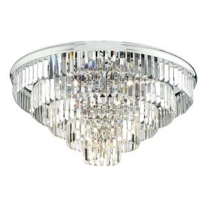 Crystal Flush Ceiling Lamp Dar Eulalia 12 Light Eul6450