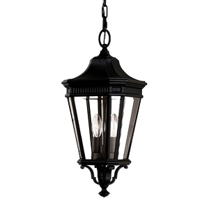 Black Cotswold Lane Two Light Medium Chain Lantern Ceiling