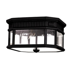 Black Cotswold Lane Two Light Flush Ceiling Mount