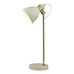 Boho Style Table Lamp Dar Frederic Reading Cream, Antique Brass