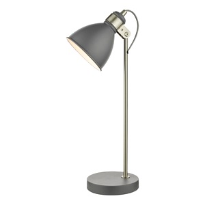 Mid-Century Table Lamp Dar Frederic Reading Grey, Satin Chrome