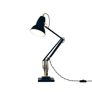 Aluminium Shade Anglepoise Original  Brass Desk Lamp Ink Blue