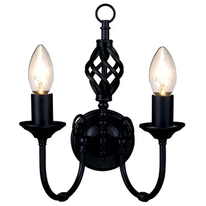 Black Barley Two Light Classic Knot Twist Wall