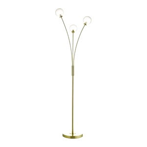 Brass Dar Avari Three Light Floor Frosted Glass