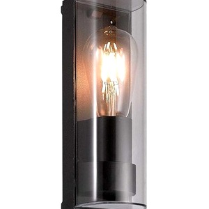 Anthracite Cole Outdoor Cuved Wall Light, Clear Glass